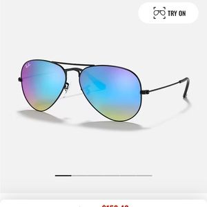 Ray ban flash lens aviator. Black and blue